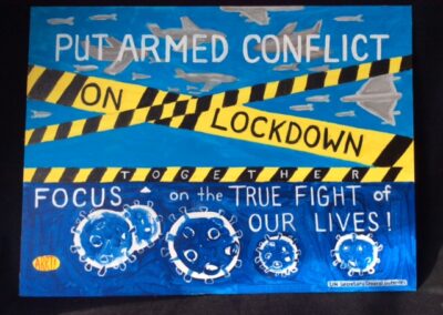 Road Sign - Put Armed Conflict on Lockdown