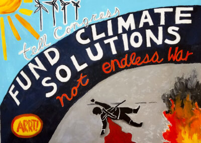 Find climate solutions not war.