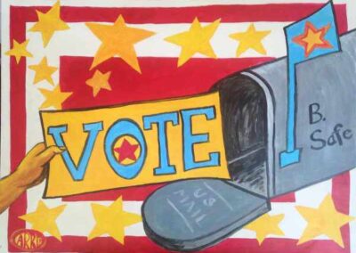 letter box with hand putting in a ballot